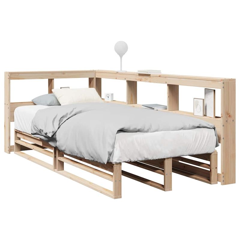 Casa si Gradina - Mobilier - Paturi si accesorii - Paturi - Pat cu biblioteca fara saltea, 90x190 cm, lemn masiv de pin - Infinity.ro