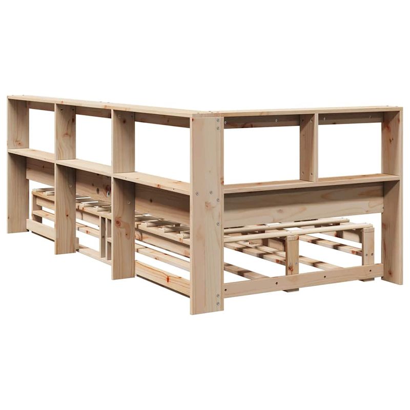 Casa si Gradina - Mobilier - Paturi si accesorii - Paturi - Pat cu biblioteca fara saltea, 90x190 cm, lemn masiv de pin - Infinity.ro