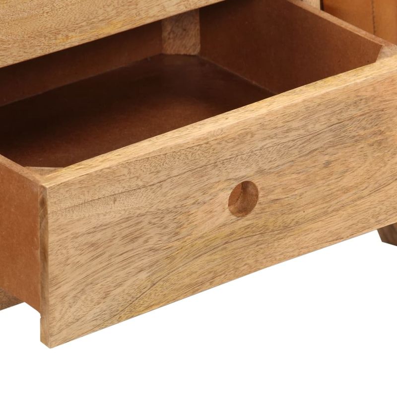 Casa si Gradina - Mobilier - Canapele si coltare - Banchete - Banca Bok maro, 107 cm, piele naturala capra / lemn masiv mango - Infinity.ro