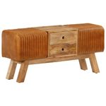 Casa si Gradina - Mobilier - Canapele si coltare - Banchete - Banca Bok maro, 107 cm, piele naturala capra / lemn masiv mango - Infinity.ro