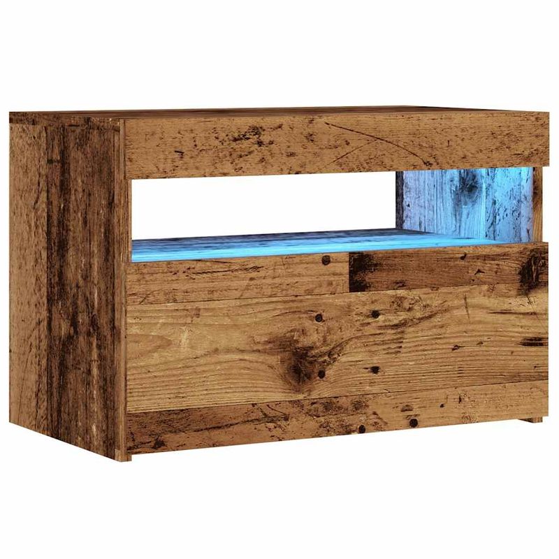 Casa si Gradina - Mobilier - Comode si corpuri - Comode - Dulap TV cu lumini LED lemn vechi 60x35x40 cm lemn prelucrat - Infinity.ro