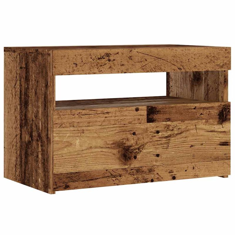 Casa si Gradina - Mobilier - Comode si corpuri - Comode - Dulap TV cu lumini LED lemn vechi 60x35x40 cm lemn prelucrat - Infinity.ro