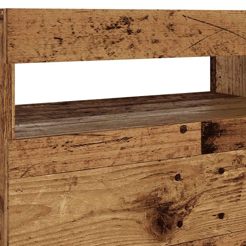 Casa si Gradina - Mobilier - Comode si corpuri - Comode - Dulap TV cu lumini LED lemn vechi 60x35x40 cm lemn prelucrat - Infinity.ro