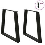 Casa si Gradina - Mobilier - Feronerie si accesorii mobila - Picioare pentru masa in forma de V 2 buc Negru Otel - Infinity.ro