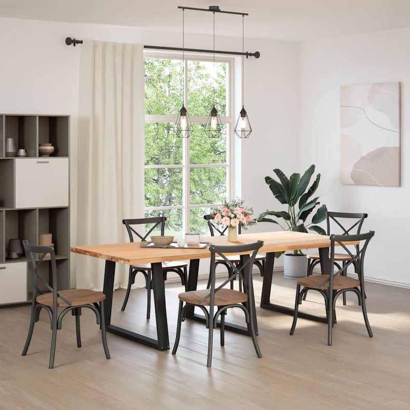 Casa si Gradina - Mobilier - Feronerie si accesorii mobila - Picioare pentru masa in forma de V 3 buc Negru Otel - Infinity.ro