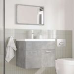 Casa si Gradina - Mobilier - Seturi de mobilier - Seturi baie - Set mobilier de baie, 3 piese, gri beton, lemn compozit - Infinity.ro