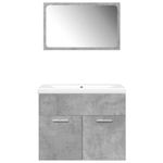 Casa si Gradina - Mobilier - Seturi de mobilier - Seturi baie - Set mobilier de baie, 3 piese, gri beton, lemn compozit - Infinity.ro