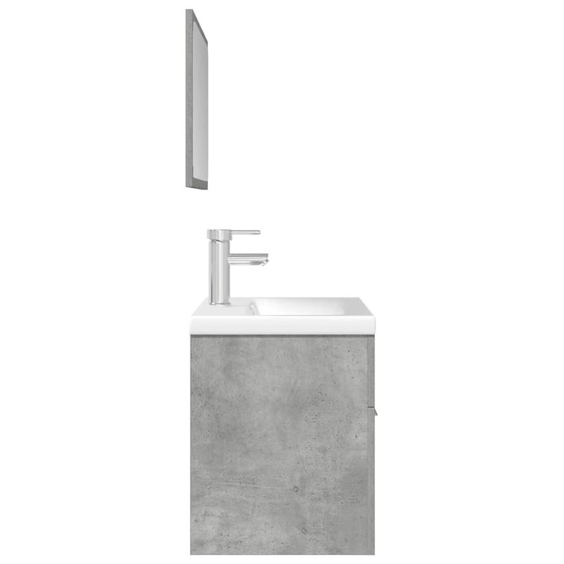 Casa si Gradina - Mobilier - Seturi de mobilier - Seturi baie - Set mobilier de baie, 3 piese, gri beton, lemn compozit - Infinity.ro