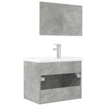 Casa si Gradina - Mobilier - Seturi de mobilier - Seturi baie - Set mobilier de baie, 3 piese, gri beton, lemn compozit - Infinity.ro