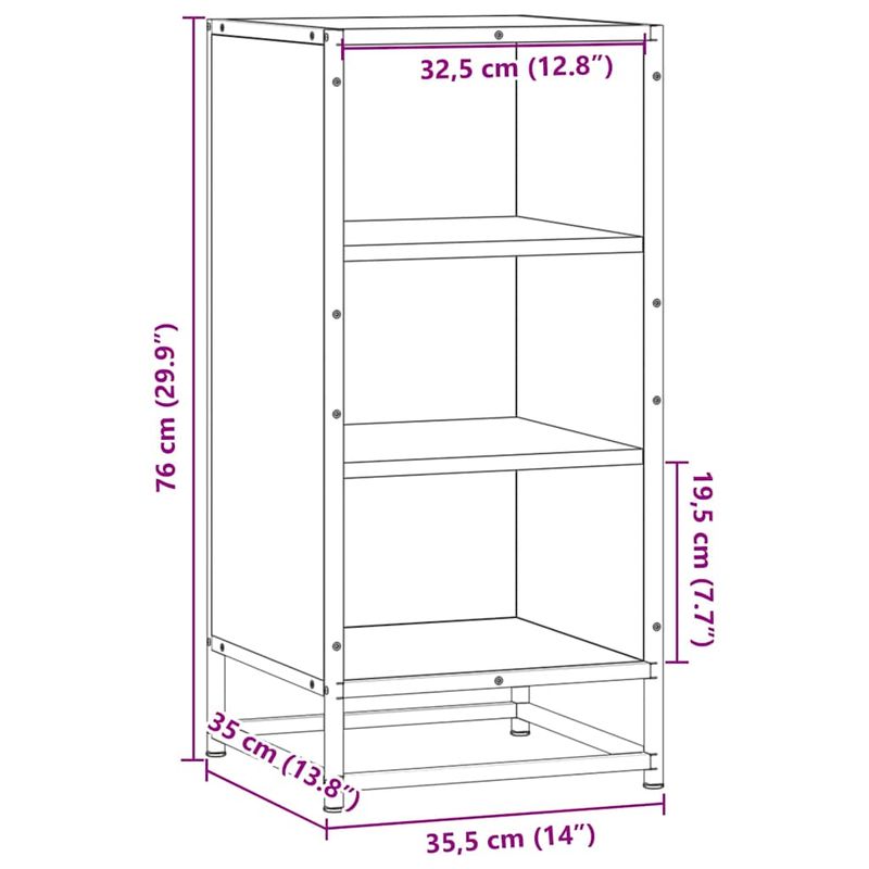 Casa si Gradina - Mobilier - Comode si corpuri - Comode - Dulap, stejar sonoma, 35,5x35x76 cm, lemn prelucrat si metal - Infinity.ro