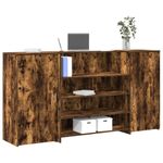 Casa si Gradina - Mobilier - Mese si birouri - Birouri - Birou de receptie stejar afumat 200x50x103,5 cm lemn prelucrat - Infinity.ro