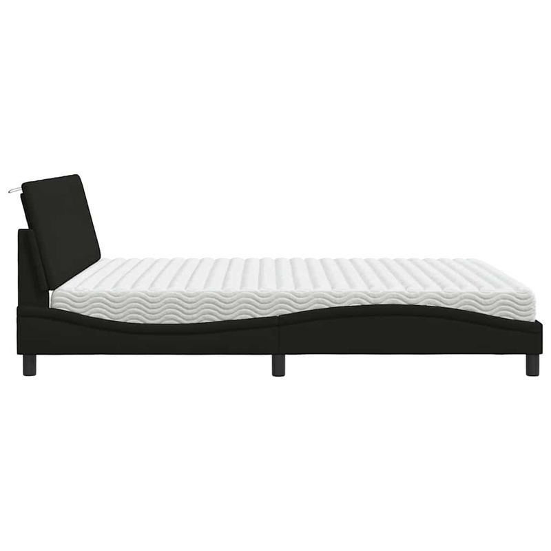Casa si Gradina - Mobilier - Paturi si accesorii - Paturi - Pat cu saltea, negru, 180x200 cm, catifea - Infinity.ro