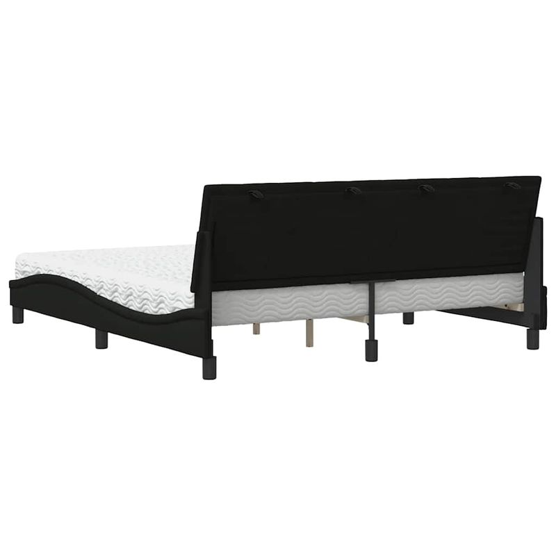 Casa si Gradina - Mobilier - Paturi si accesorii - Paturi - Pat cu saltea, negru, 180x200 cm, catifea - Infinity.ro
