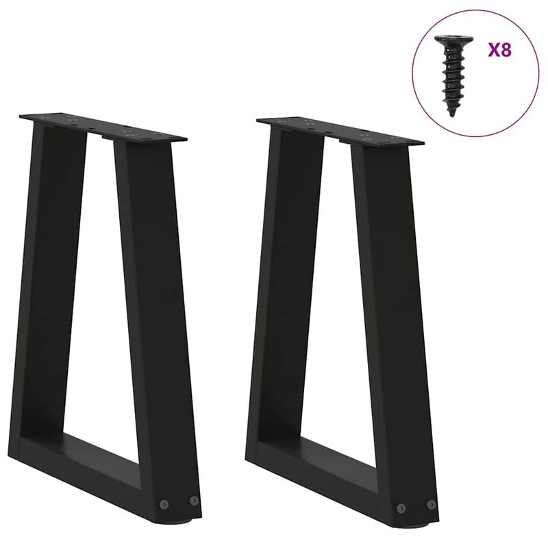 Casa si Gradina - Mobilier - Feronerie si accesorii mobila - Picioare pentru masa in forma de V 2 buc Negru Otel - Infinity.ro