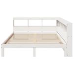 Casa si Gradina - Mobilier - Paturi si accesorii - Paturi - Pat cu biblioteca fara saltea, alb, 140x200 cm, lemn masiv pin - Infinity.ro