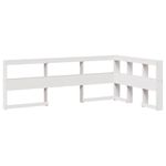 Casa si Gradina - Mobilier - Paturi si accesorii - Paturi - Pat cu biblioteca fara saltea, alb, 140x200 cm, lemn masiv pin - Infinity.ro
