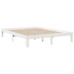 Casa si Gradina - Mobilier - Paturi si accesorii - Paturi - Pat cu biblioteca fara saltea, alb, 140x200 cm, lemn masiv pin - Infinity.ro