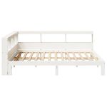 Casa si Gradina - Mobilier - Paturi si accesorii - Paturi - Pat cu biblioteca fara saltea, alb, 140x200 cm, lemn masiv pin - Infinity.ro