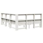 Casa si Gradina - Mobilier - Paturi si accesorii - Paturi - Pat cu biblioteca fara saltea, alb, 140x200 cm, lemn masiv pin - Infinity.ro