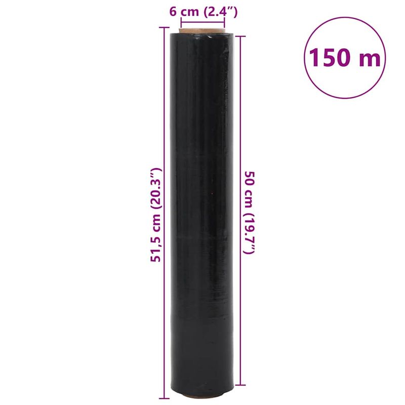 Carti si Birotica - Birotica - Articole ambalare - Film extensibil 6 buc Negru 30 μm 50 cm x 150 m - Infinity.ro