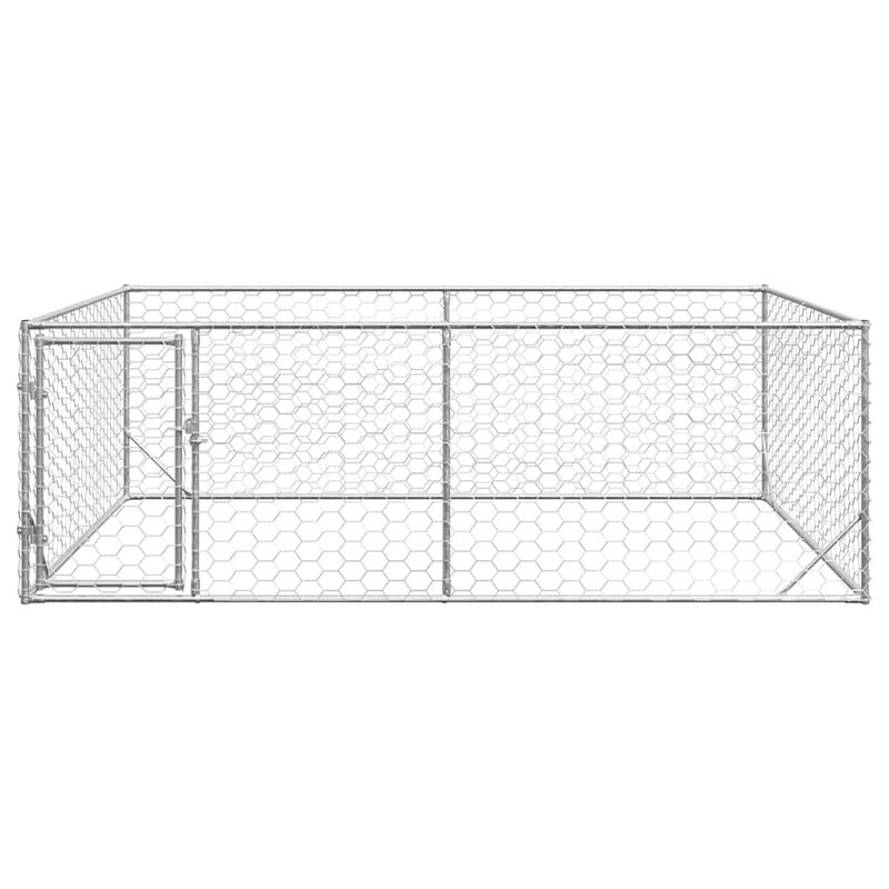 Petshop - Accesorii petshop - Culcusuri si custi - Custi interior si exterior - Canisa de exterior pentru caini cu usa 3x2x1 m otel galvanizat - Infinity.ro