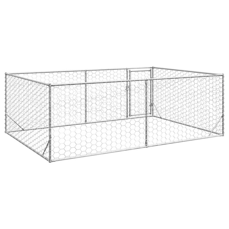 Petshop - Accesorii petshop - Culcusuri si custi - Custi interior si exterior - Canisa de exterior pentru caini cu usa 3x2x1 m otel galvanizat - Infinity.ro