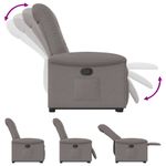 Casa si Gradina - Mobilier - Scaune si fotolii - Fotolii - Fotoliu rabatabil cu ridicare pe verticala, gri taupe, textil - Infinity.ro