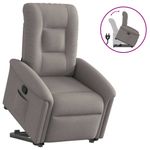 Casa si Gradina - Mobilier - Scaune si fotolii - Fotolii - Fotoliu rabatabil cu ridicare pe verticala, gri taupe, textil - Infinity.ro