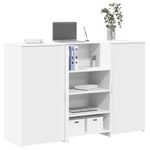 Casa si Gradina - Mobilier - Mese si birouri - Birouri - Birou de receptie alb 155x50x103,5 cm din lemn prelucrat - Infinity.ro
