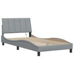 Casa si Gradina - Mobilier - Paturi si accesorii - Paturi - Cadru de pat fara saltea, gri deschis, 100x200 cm, textil - Infinity.ro