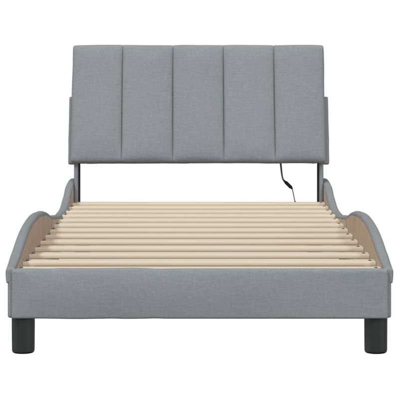 Casa si Gradina - Mobilier - Paturi si accesorii - Paturi - Cadru de pat fara saltea, gri deschis, 100x200 cm, textil - Infinity.ro