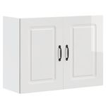 Casa si Gradina - Mobilier - Comode si corpuri - Corpuri bucatarie - Dulap de bucatarie "Kalmar" din lemn prelucrat alb lucios, mărime 80x31x60 cm, model 1x dulap de perete (2 uși) - Infinity.ro