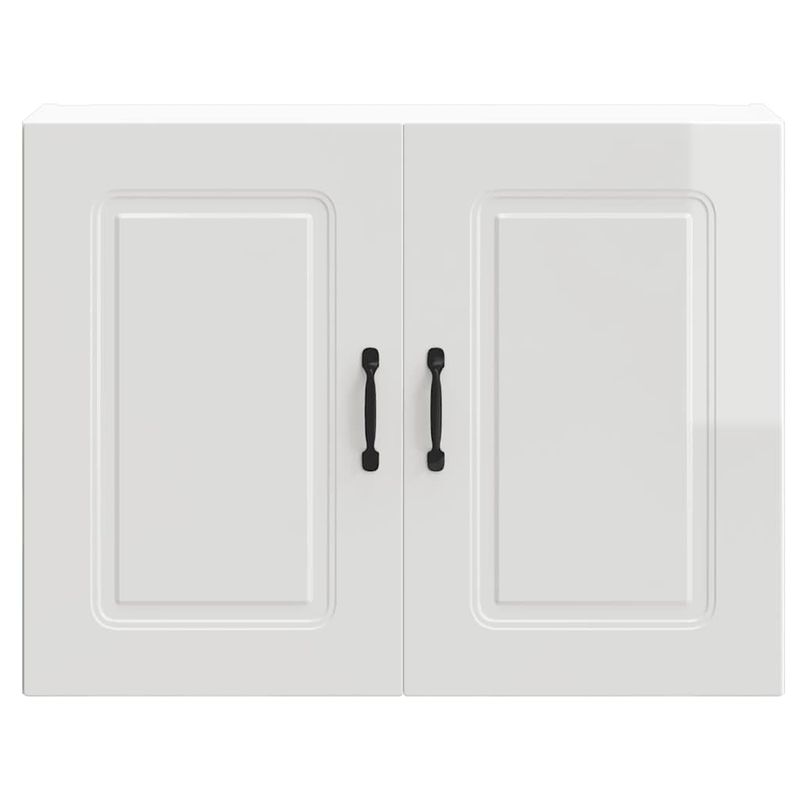 Casa si Gradina - Mobilier - Comode si corpuri - Corpuri bucatarie - Dulap de bucatarie "Kalmar" din lemn prelucrat alb lucios, mărime 80x31x60 cm, model 1x dulap de perete (2 uși) - Infinity.ro