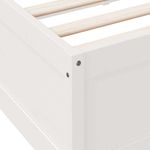 Casa si Gradina - Mobilier - Paturi si accesorii - Paturi - Pat cu biblioteca fara saltea, alb, 120x190 cm, lemn masiv pin - Infinity.ro