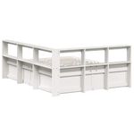 Casa si Gradina - Mobilier - Paturi si accesorii - Paturi - Pat cu biblioteca fara saltea, alb, 150x200 cm, lemn masiv pin - Infinity.ro