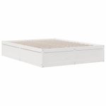Casa si Gradina - Mobilier - Paturi si accesorii - Paturi - Pat cu biblioteca fara saltea, alb, 150x200 cm, lemn masiv pin - Infinity.ro