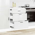 Casa si Gradina - Mobilier - Comode si corpuri - Corpuri bucatarie - Dulap baza de bucatarie „Porto” din lemn prelucrat alb lucios, mărime 60x46x81.5 cm, model 1x dulap inferior (3 sertare) - Infinity.ro