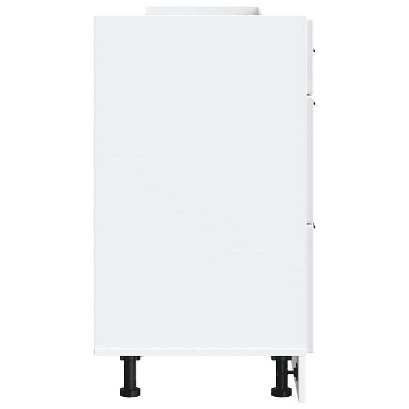 Casa si Gradina - Mobilier - Comode si corpuri - Corpuri bucatarie - Dulap baza de bucatarie „Porto” din lemn prelucrat alb lucios, mărime 60x46x81.5 cm, model 1x dulap inferior (3 sertare) - Infinity.ro