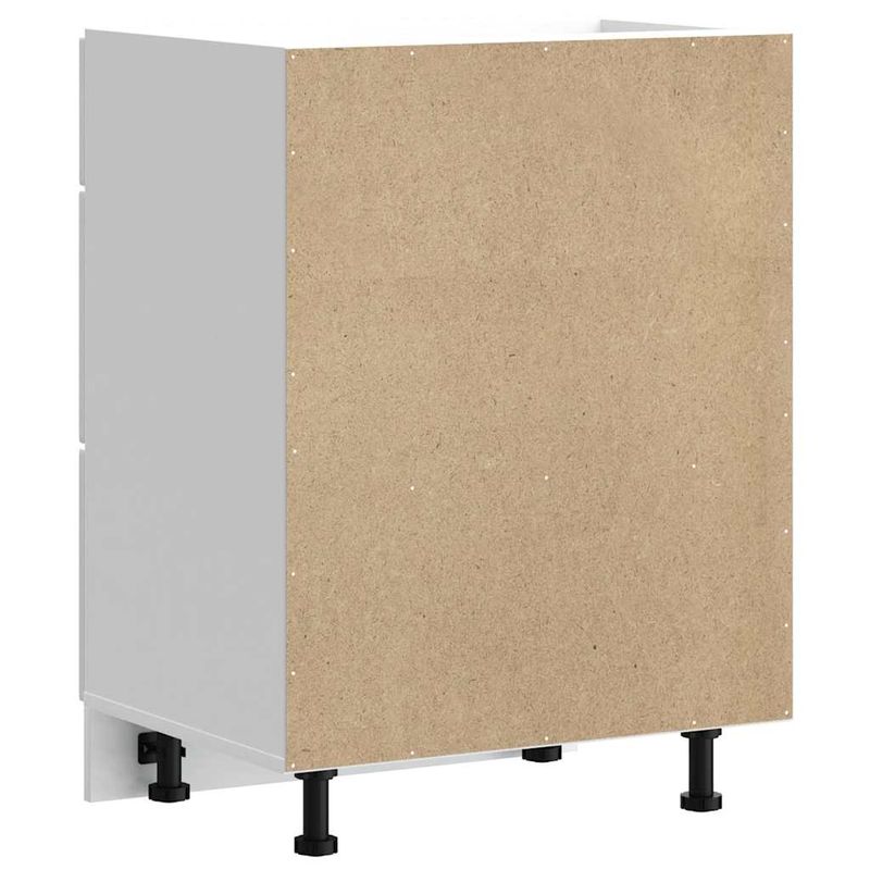 Casa si Gradina - Mobilier - Comode si corpuri - Corpuri bucatarie - Dulap baza de bucatarie „Porto” din lemn prelucrat alb lucios, mărime 60x46x81.5 cm, model 1x dulap inferior (3 sertare) - Infinity.ro