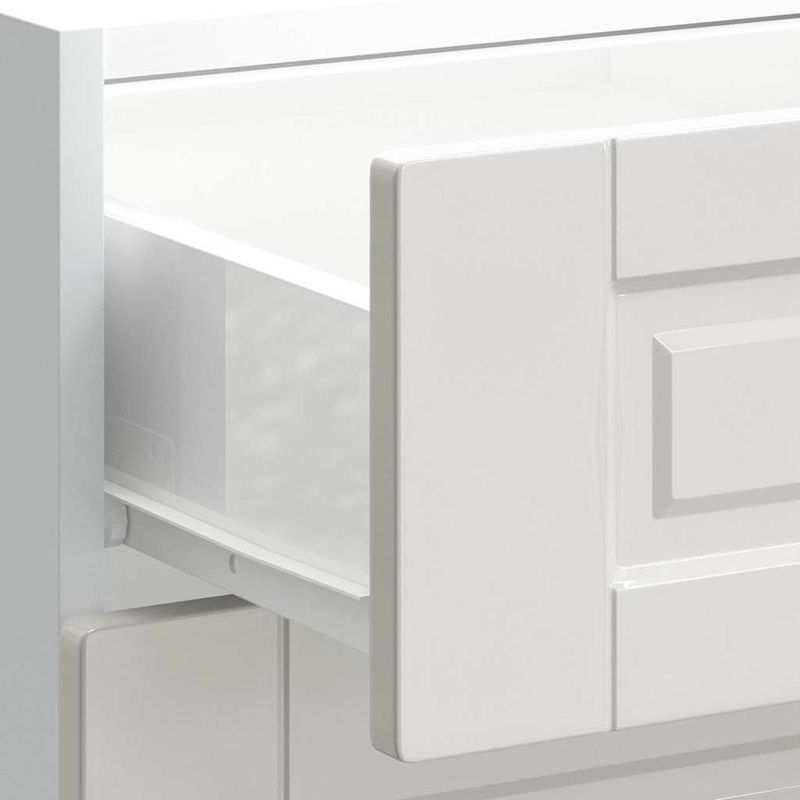 Casa si Gradina - Mobilier - Comode si corpuri - Corpuri bucatarie - Dulap baza de bucatarie „Porto” din lemn prelucrat alb lucios, mărime 60x46x81.5 cm, model 1x dulap inferior (3 sertare) - Infinity.ro