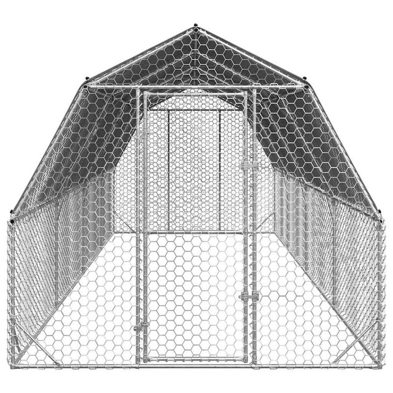 Petshop - Accesorii petshop - Culcusuri si custi - Custi interior si exterior - Pui de gaina cu acoperis 2,5x8x2,25 m otel galvanizat - Infinity.ro