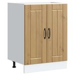 Casa si Gradina - Mobilier - Comode si corpuri - Corpuri bucatarie - Dulap de baza pentru chiuveta „Lucca” lemn de stejar artizanal, model 1x dulap inferior (2 uși), mărime 60x46x81.5 cm - Infinity.ro