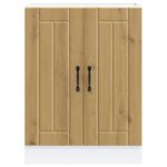 Casa si Gradina - Mobilier - Comode si corpuri - Corpuri bucatarie - Dulap de baza pentru chiuveta „Lucca” lemn de stejar artizanal, model 1x dulap inferior (2 uși), mărime 60x46x81.5 cm - Infinity.ro