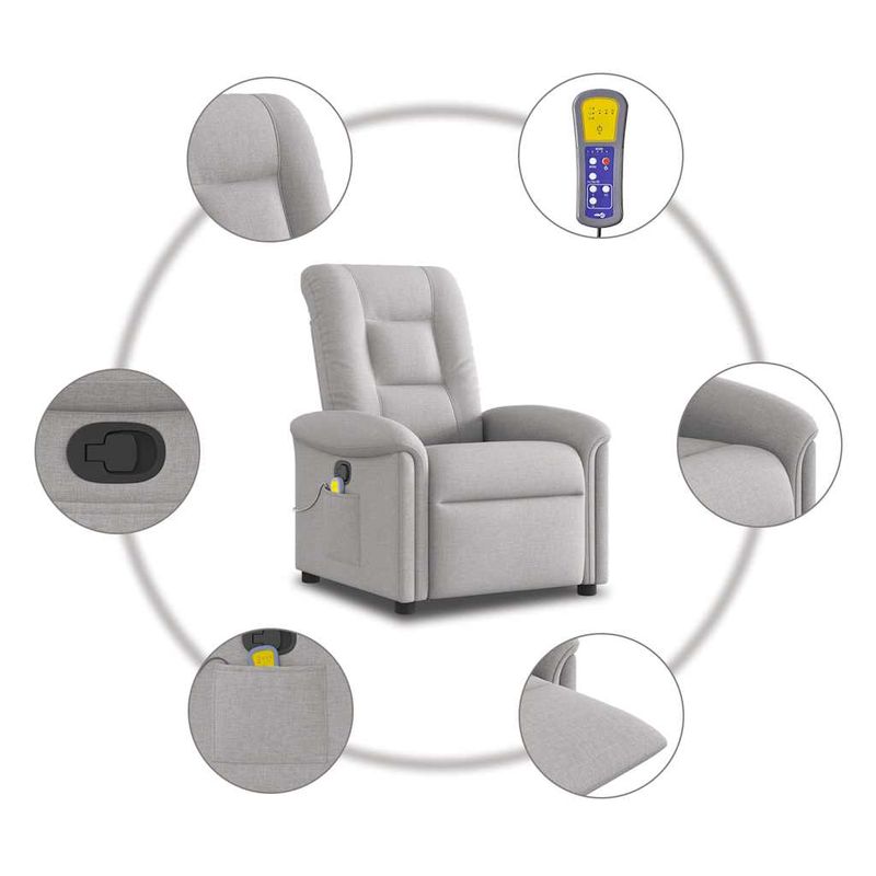 Ingrijire personala si Cosmetice - Sanatate si wellness - Articole wellness - Fotolii de masaj - Scaun de masaj cu tesatura gri nor - Infinity.ro
