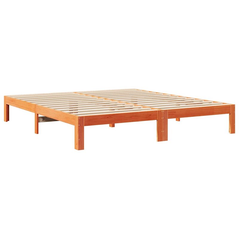 Casa si Gradina - Mobilier - Paturi si accesorii - Paturi - Cadru pat fara saltea, maro ceruit, 160x200 cm, lemn masiv pin - Infinity.ro