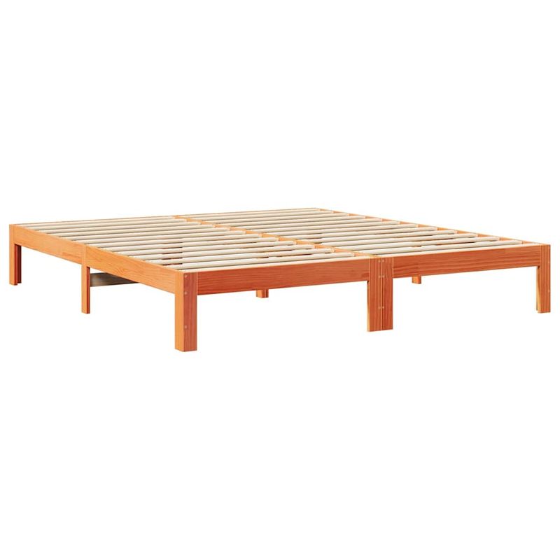 Casa si Gradina - Mobilier - Paturi si accesorii - Paturi - Cadru pat fara saltea, maro ceruit, 160x200 cm, lemn masiv pin - Infinity.ro