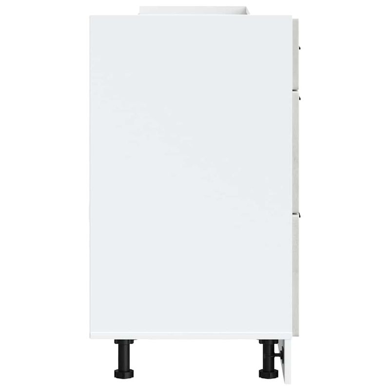 Casa si Gradina - Mobilier - Comode si corpuri - Corpuri bucatarie - Dulap de baza de bucatarie „Porto” Lemn prelucrat gri beton, model 1x dulap inferior (3 sertare), mărime 60x46x81.5 cm - Infinity.ro