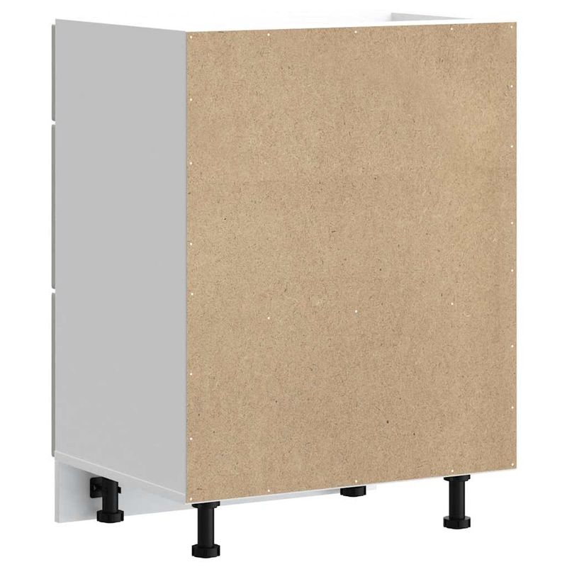 Casa si Gradina - Mobilier - Comode si corpuri - Corpuri bucatarie - Dulap de baza de bucatarie „Porto” Lemn prelucrat gri beton, model 1x dulap inferior (3 sertare), mărime 60x46x81.5 cm - Infinity.ro