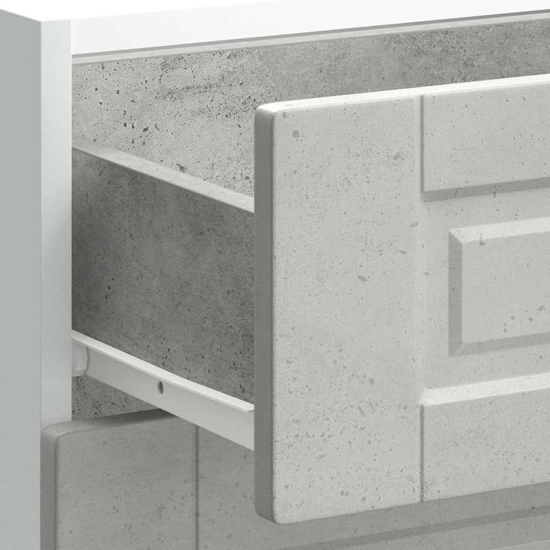 Casa si Gradina - Mobilier - Comode si corpuri - Corpuri bucatarie - Dulap de baza de bucatarie „Porto” Lemn prelucrat gri beton, model 1x dulap inferior (3 sertare), mărime 60x46x81.5 cm - Infinity.ro