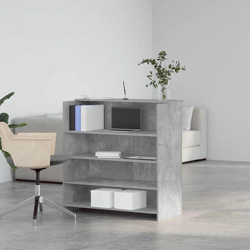 Casa si Gradina - Mobilier - Mese si birouri - Birouri - Birou de receptie Gri beton 100x50x103,5 cm Lemn prelucrat - Infinity.ro